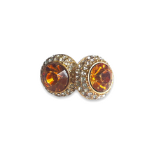 Load image into Gallery viewer, Burnt Orange Jeweled Studs
