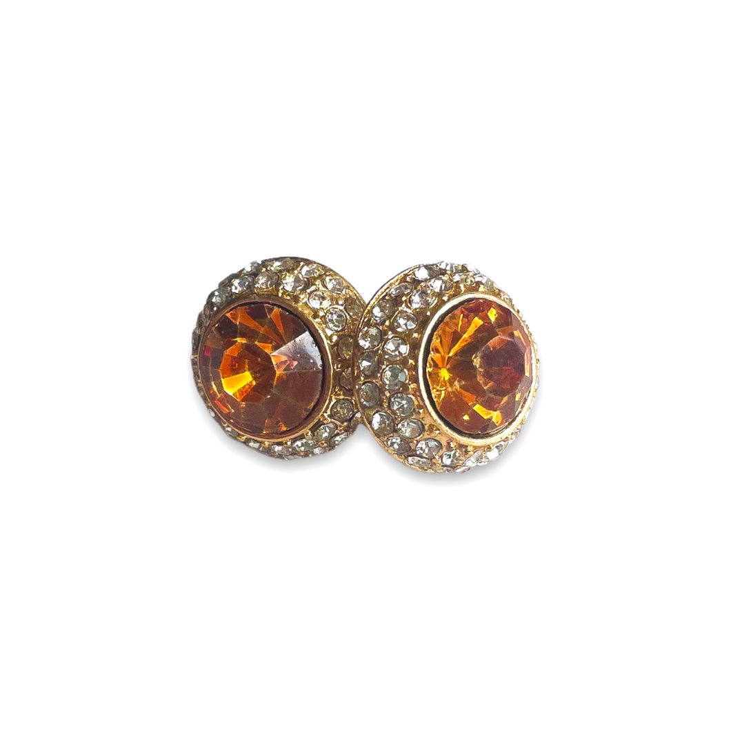 Burnt Orange Jeweled Studs