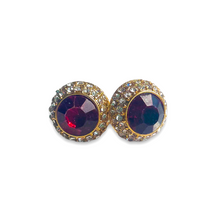 Load image into Gallery viewer, Deep Red Jeweled Studs
